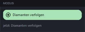 Die Karte „Modus“ mit ausgewähltem „Diamanten verfolgen“