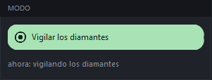 La tarjeta «Modo» con «Seguir diamantes» seleccionado