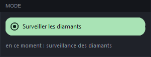 La carte « Mode » avec « Suivre les diamants » sélectionné