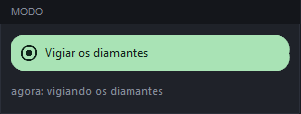 O card «Modo» com «Acompanhar diamantes» selecionado